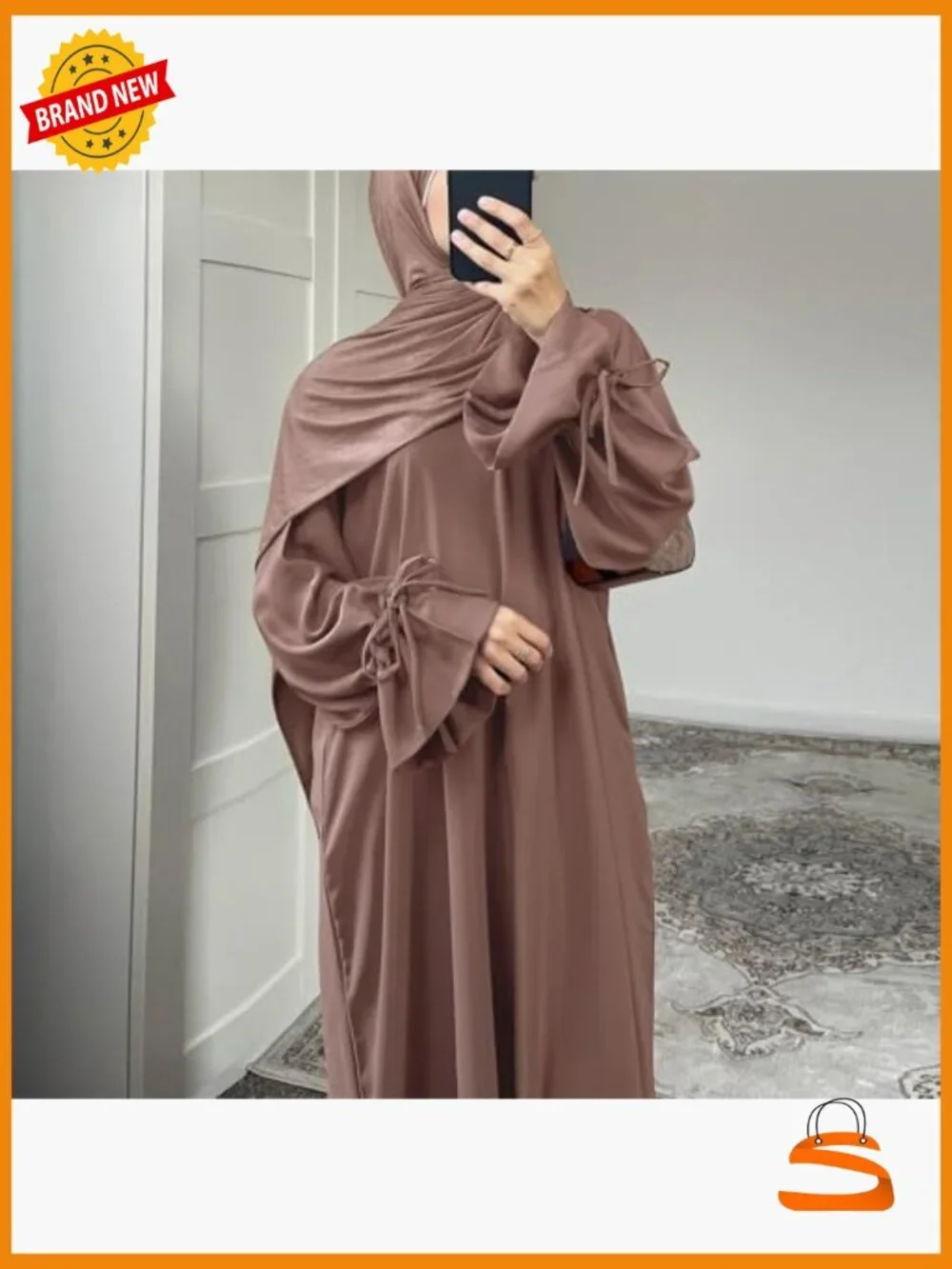 Muslim Abaya Long Sleeve Prayer Dress Arabic Kaftan Islamic - Picture 3 of 5